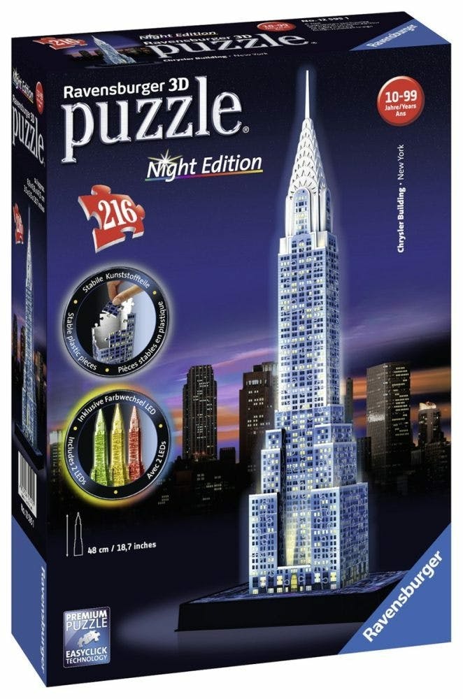 Vooroordeel zelfstandig naamwoord Christchurch Ravensburger 3D Puzzel Chrysler Building Nachteditie - 216 Stuks