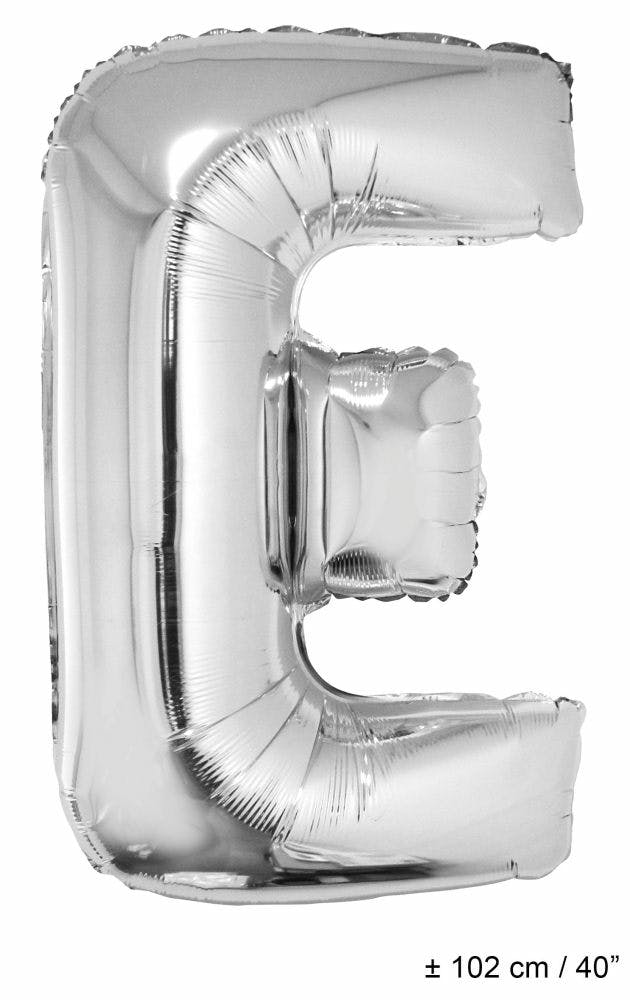 Vertrouwelijk Intuïtie Opsommen Helium Ballon Letter E - Zilver - 102 Cm