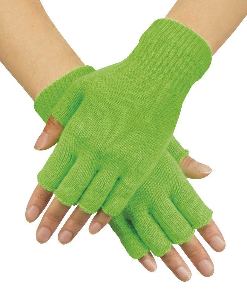 Moet gereedschap Taalkunde Pols Handschoenen Zonder Vingertoppen Neon Groen
