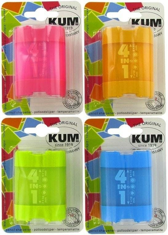 KUM AZ1028316-B Taille-crayon Avec Réservoir 4in1 Bleu, 3