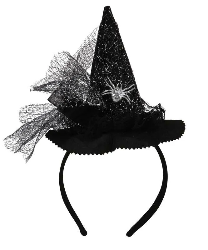 Lot De 6 Bandeaux Chapeau De Sorcière Halloween - Coiffes Étoiles Crâne Araignée Pour Femmes Et Enfants