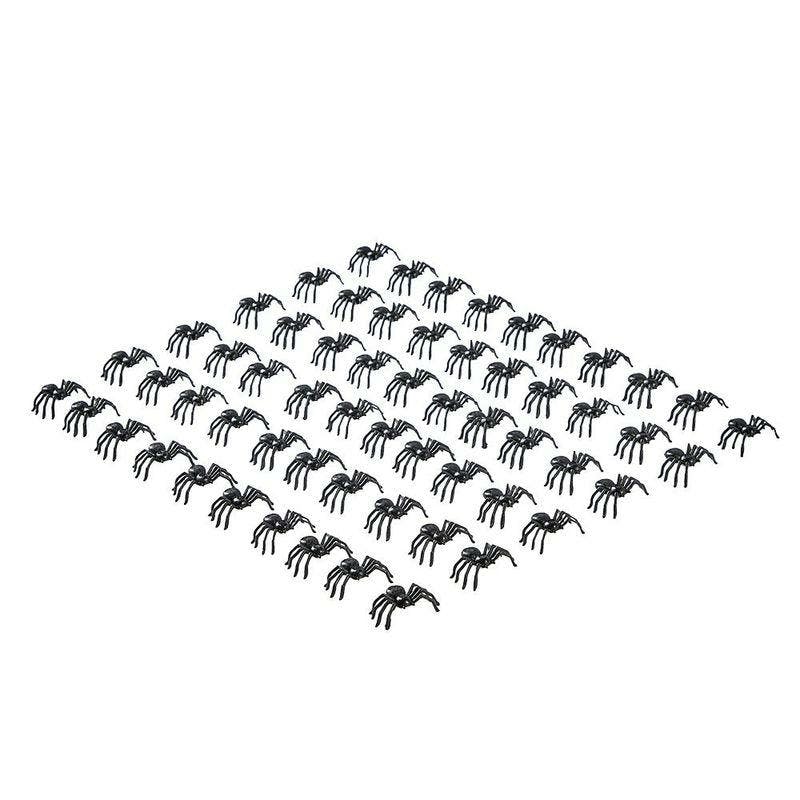 3 Tailles De 120 Araignées En Plastique, Petites Araignées En