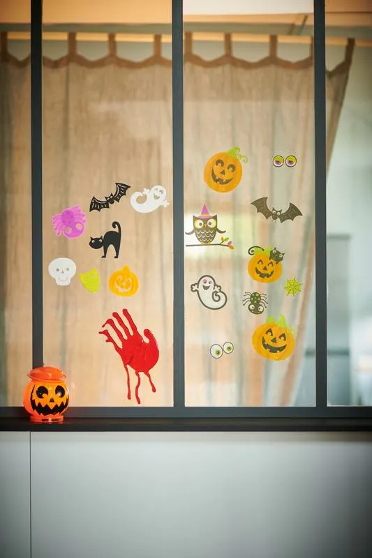 Autocollant Halloween, Autocollants de fenêtre Halloween, Décoration de