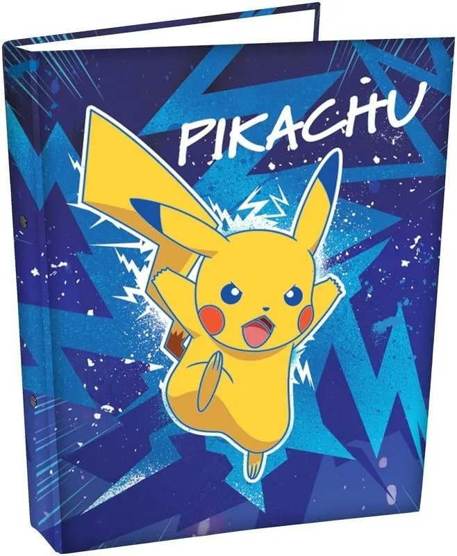 Pokemon Album à Anneaux D Pikachu – Classeur Jaune 5,1 Cm, 9 Pages, Idéal Pour Ranger Ses Cartes Pokémon