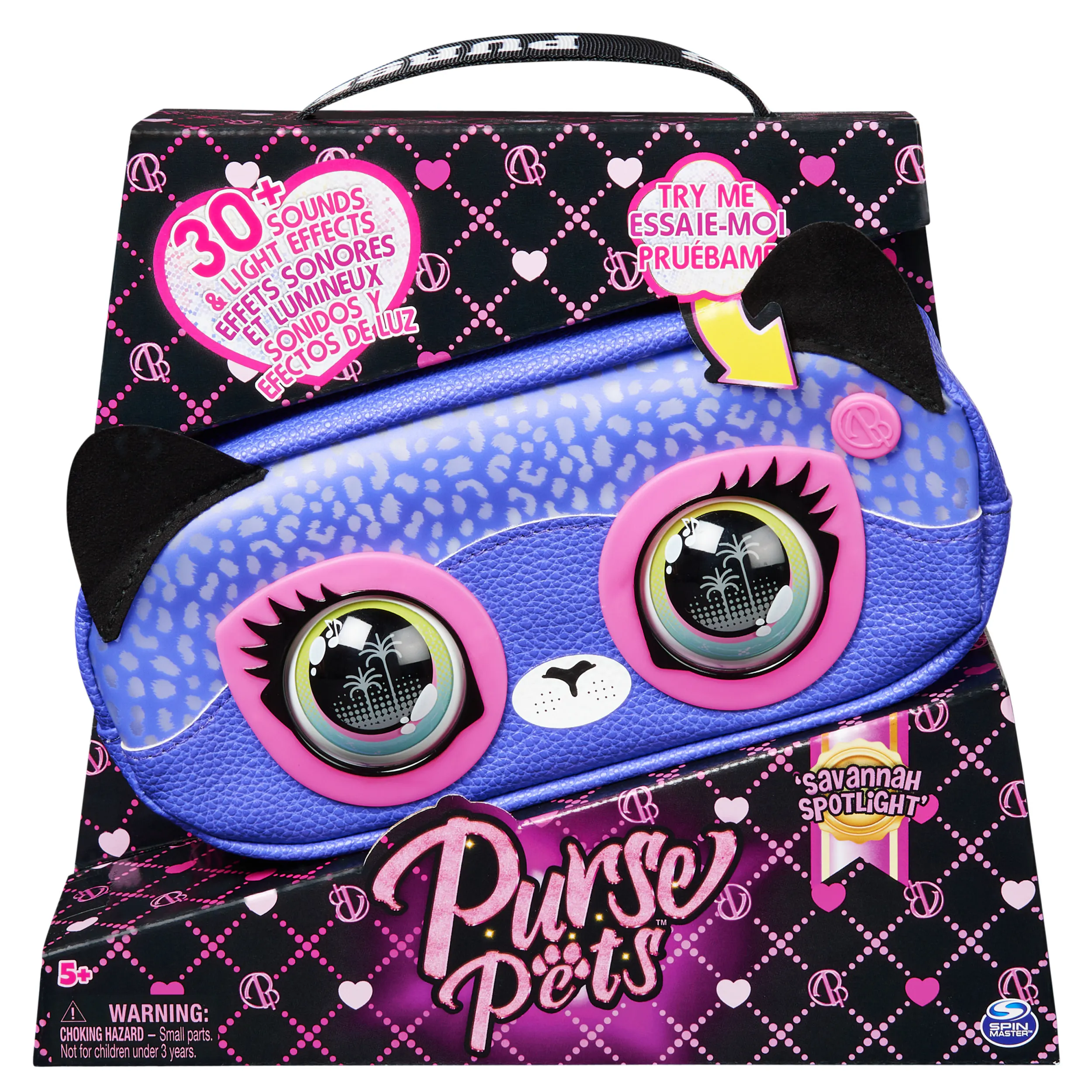 PURSE PETS - SAC BANANE GUÉPARD - COMPAGNON INTERACTIF FORMAT SAC CEINTURE - Animal Interactif Avec 30 Sons Réactions Et Effets Lumineux Arc-en-Ciel - 5 Chansons À Découvrir - Jouet Enfant 5 Ans Et