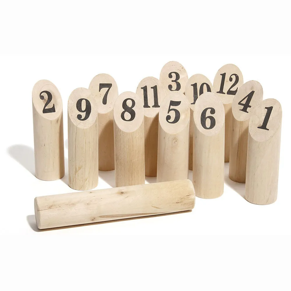 Small Foot Jeu De Quilles Active – Bois Massif FSC 100%, 9 Quilles + 2 Boules, Sac De Transport Inclus, Dès 3 Ans
