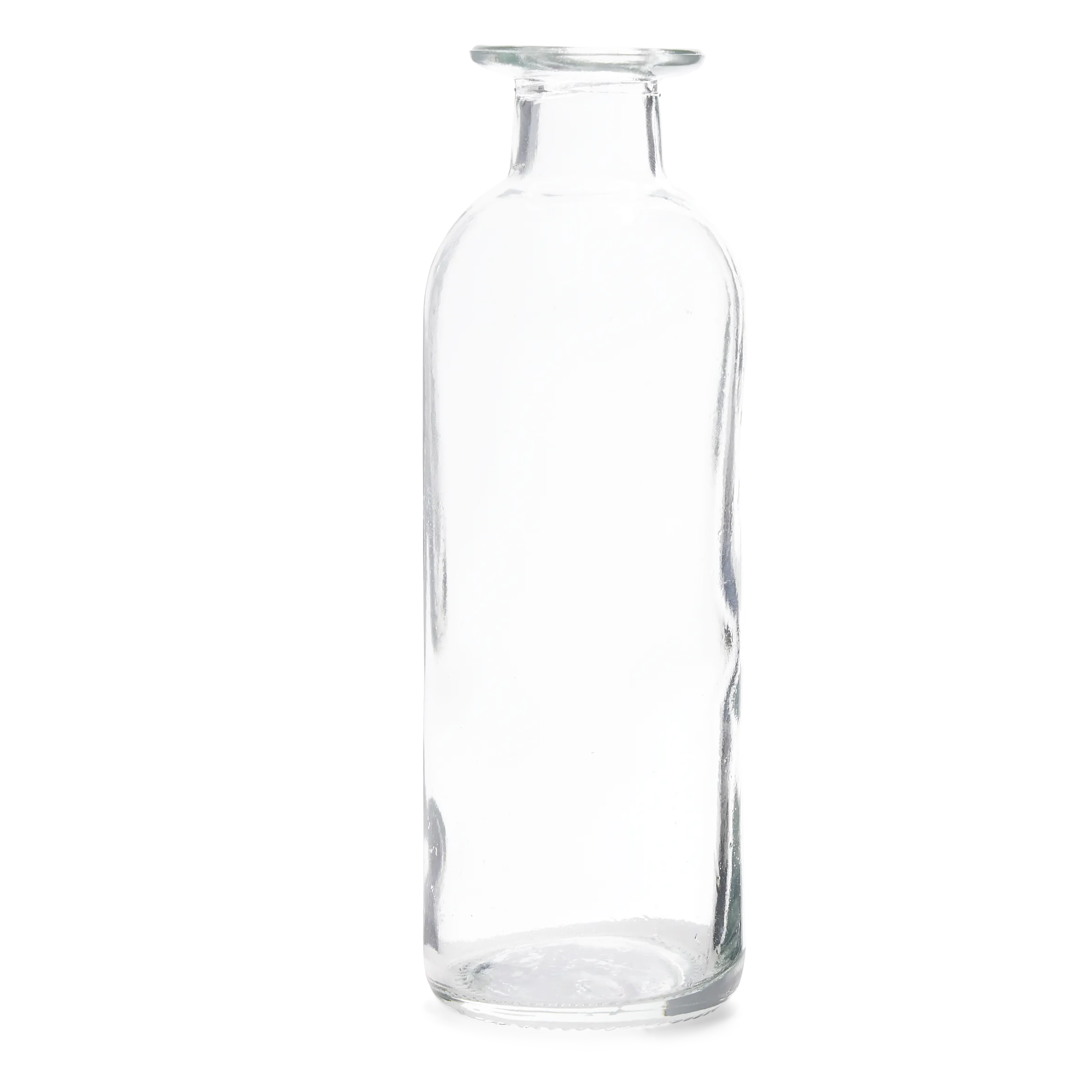 Vase Soliflore Vintage En Verre Transparent - Années 1920-1940 - Blanc