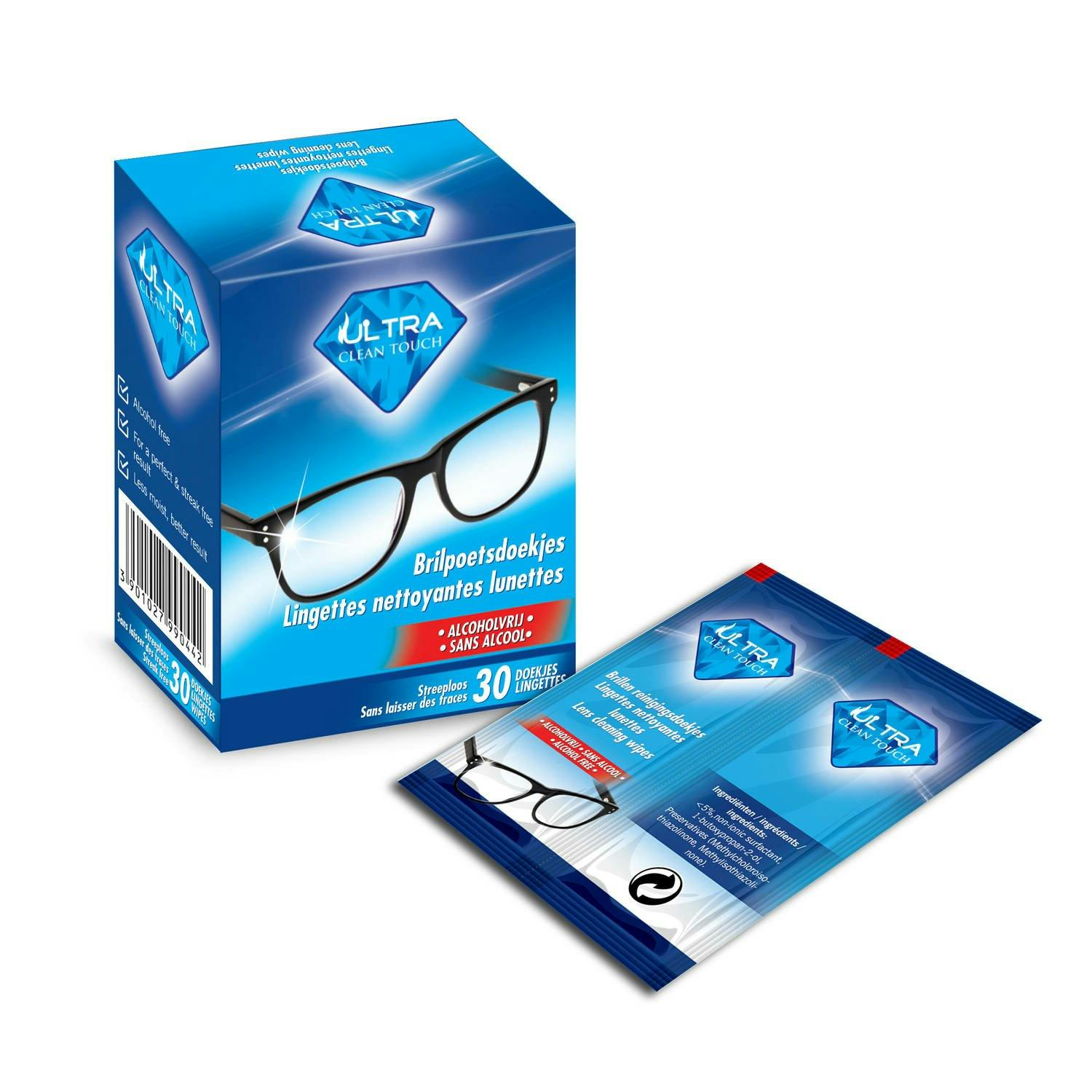Lingettes Lunettes Ultra Clean Touch 30 Pcs