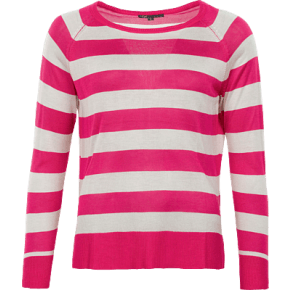 Pull Fin Rayé Rose Dame