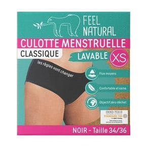 Culotte Menstruelle Noire - Tailles Xs à Xl