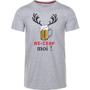T-shirt Noël "re-cerf Moi !"  Gris Chiné