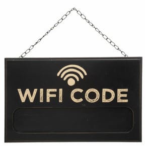 Hangdecoratie Bord Wifi Code
