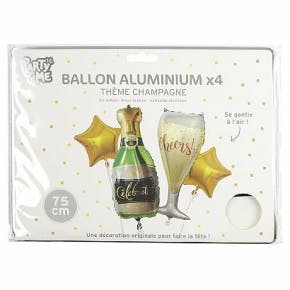 Ballon Aluminium Champagne X4