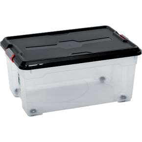 Moover Box Opbergbox Op Wieltjes Transparant 45 Liter