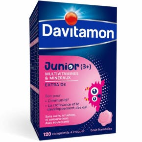 Davitamon Junior Multivitamines Framboise 60 Comprimés 