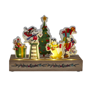 Houten Kerstdecoratie Disney Mickey Mouse Met Licht 