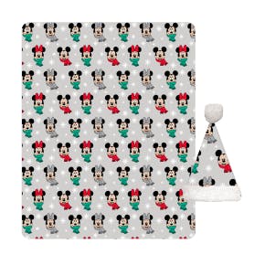Plaid Disney Mickey Mouse Met Muts 130 X 160 Cm - Grijs