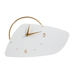 Horloge Métal Blanche Et Dorée 30cm