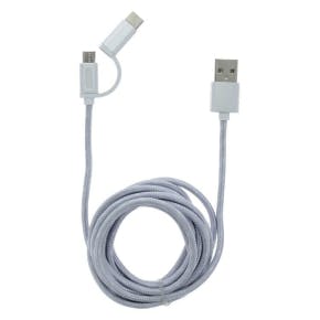 Q-link Cable Usb - Micro Usb/type C 2m Argent