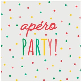 20 Servetten "apéro Party" 25x25 Cm Gekleurd