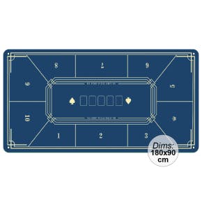Rechthoekige Pokermat 180x90cm Middernachtblauw