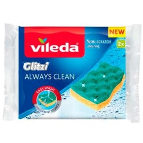 Vileda Glitzi Always Clean Eponge à Récurer 2 Pièces