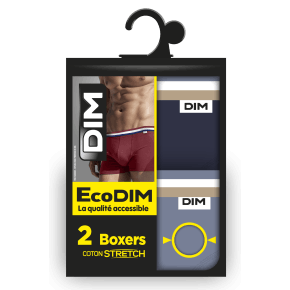 Dim Pack 2 Boxershorts Ecodim Stretch Blauw