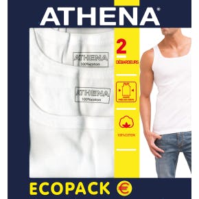 Athena - Lot 2 Débardeurs Blancs Homme