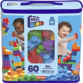 Mega Bloks Zak Met 60 Blokken Blauw