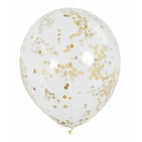6 Ballonnen Met Gouden Confetti