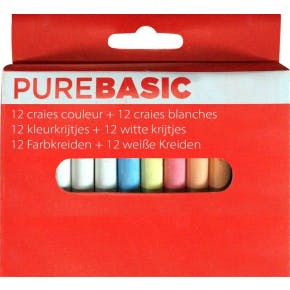 Purebasic - 12 Craies Couleur + 12 Craies Blanches