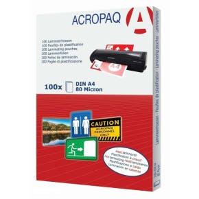Acropaq - 100 Pochettes De Plastification A4 Transparent Brillantes