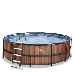 Exit Frame Pool ø450x122cm (12v Zandfilter) – Timber Style
