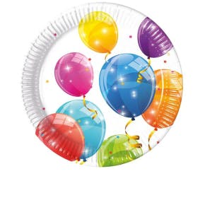 8 Assiette De Ballons étincelants 23cm 
