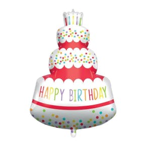 Folieballon Supersized Happy Birthday Cake  96 Cm