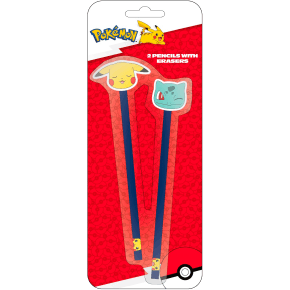 Pokémon 2 Crayons Avec Gomme