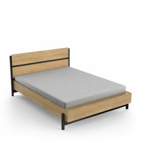 Craft" Bed 140x190/200cm - Hamilton Eik En Zwart