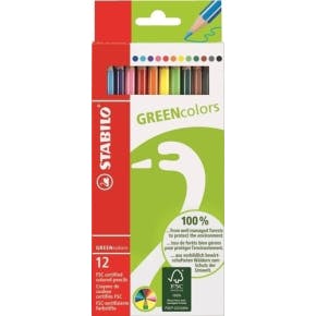 Doos Van 12 Kleurpotloden Greencolors Stabilo