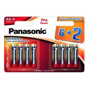 6+2 Piles Alkaline Panasonic Pro