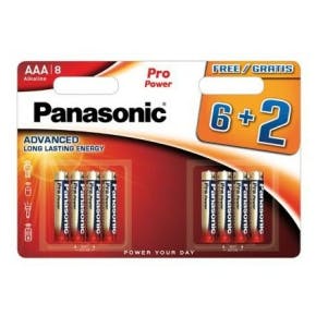 6+2 Panasonic Prow Alkaline Batterijen 