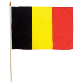 Vlag Belgie Met Stok -  30x45 Cm
