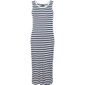 Navy Stripe Mouwloze Maxi Dress
