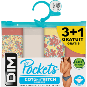Dim Lot 4 Slips Pocket Coton Stretch