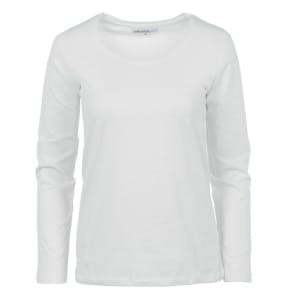 Wit T-shirt Met Lange Mouwen Voor Dames