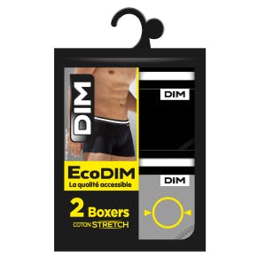 Dim Lot 2 Boxers Ecodim Noir/gris