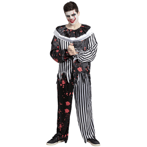 Horror Clown Streepjes - 1 Maat Halloween Kostuum Heren