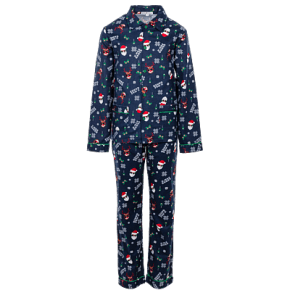 Pyjama Flanelle Bleu Marine Noël Garçon