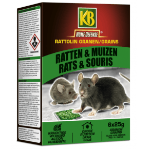 Boîte De Graines Anti-souris Et Anti-rats Home Kb Defense  6x25 Gr