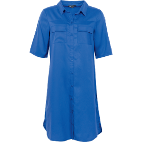 Medium Blauw Lyocell Overhemd Jurk