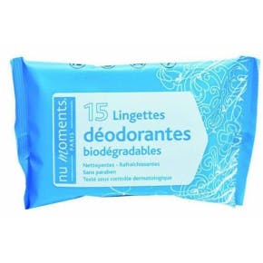 15 Lingettes Déodorantes Biodégradables 